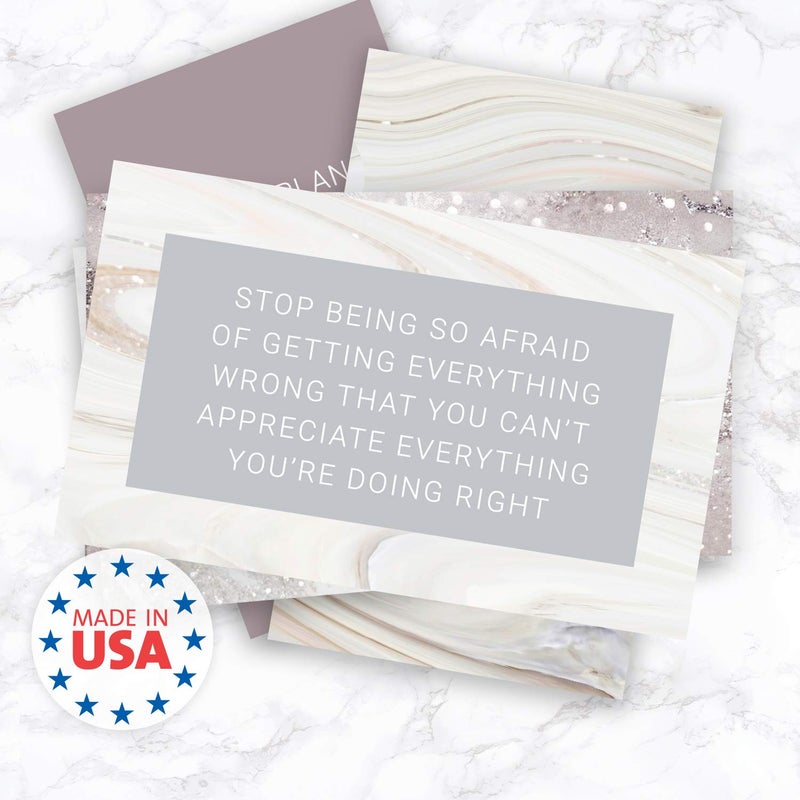 Canopy Street Marble Quartz Daily Gratitude Cards / 50 Motivational Kindness Cards / 25 Inspirational Quote Card Designs / 2â€ x 3.5â€ Uplifting Flat Business Card Pack - Image 4
